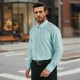 thumbnail image 6 of Men's Long Sleeve Plaid Dress Shirts with Pocket Casual Button Down Shirt Formal Business Tops, 6 of 7