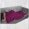 thumbnail image 6 of Hot Pink Soft Flannel Fleece Throw Blanket, Diagonal Lines Black Stripes on Pink Backdrop Classical Modern Tile Pattern, Cozy Plush for Indoor and Outdoor Use, 50" x 60", Hot Pink Black, by Ambesonne, 6 of 6