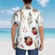 thumbnail image 4 of Balery Watercolor Ladybug Camisas hawaianas de manga corta para hombre, camisas playeras de corte holgado, camisas de vacaciones con botones,Large, 4 of 7