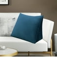 thumbnail image 3 of WOWMAX Reading Pillow Bed Wedge Large Adult Backrest Lounge Cushion with Pocket Firm Back Support for Sitting Up in Bed Couch Without arms for GERD Heartburn Velvet for Christmas/Holidays Blue, 3 of 7