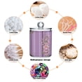 thumbnail image 4 of Lilac Stripes with Blossom Flowers Translucent Plastic Cans Storage Canisters with Lid Set of 2, 4 of 7