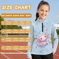 thumbnail image 6 of Psesaysky Girls Long Sleeve Sweatshirts Size 8-9 Years Quarter Zip Pullover Tops Cute Axolotl Bubbles Print Shirts for Kids Teens Athletic Winter Jacket, 6 of 6