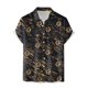 thumbnail image 3 of Camisas Hombre Manga Larga Hombres Casual Manga corta Primavera Verano Turndown Neck 3D Impreso Camisas Moda Top Blusa Camisas (Black, M), 3 of 4