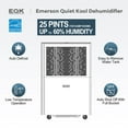 thumbnail image 5 of Emerson Quiet Kool 25-Pint Energy Star Quiet Portable Dehumidifier up to 1500 Sq. ft., 5 of 6