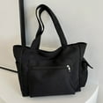 thumbnail image 4 of Stylago Canvas Tote Bags for Women Large Capacity Shoulder Purses with Side Pocket College Students Casual Book Pack for Daily Use Black, 4 of 7