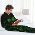 thumbnail image 6 of Lsque Numbers Skull Pattern Long Sleeve Pajama Set for Men - Soft 2-Piece Sleepwear and Loungewear Set with Pockets, Comfy Nightwear-Small, 6 of 7