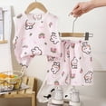 thumbnail image 2 of Godom Toddler Boys Girls Summer Casual Printed Short Sleeve Tee Shorts Set 6 12 18 Months 2T 3T 4T 5T Kids Outfits Breathable Cotton Playwear,Light Pink, 2 of 6