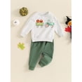 thumbnail image 6 of Aojekbee Baby Boy Halloween Outfits Long Sleeve Pumpkin Tractor Print Sweatshirt + Trousers Set Toddler Fall Clothes, 6 of 10