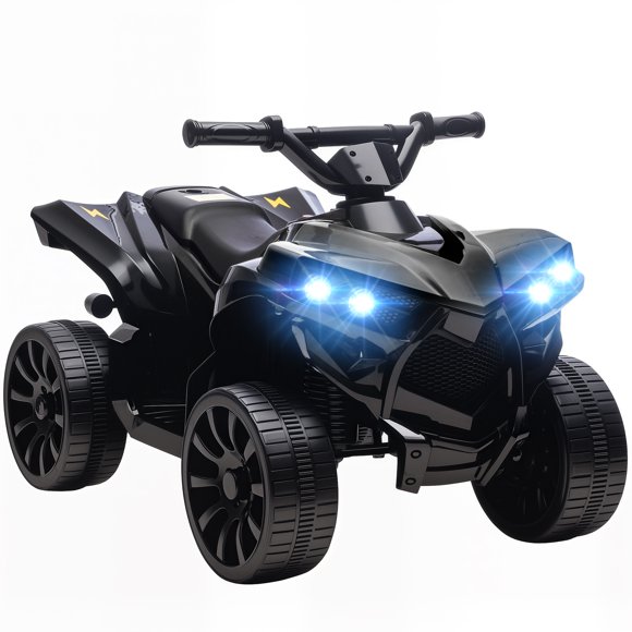 Qaba Kids ATV 4 Wheeler with Music and Lights for Ages 37-72 Months, Black