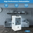thumbnail image 6 of 2025 New 185 Pints Commercial Dehumidifier with Pump and Drain Hose, for Large Spaces Up to 8,500 Sq.Ft, Rolling Wheels, Crawlspace Dehumidifiers for Basements, Warehouses, Industrial Sites, 6 of 7