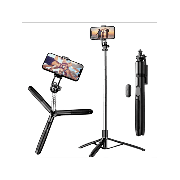 62" Selfie Stick Tripod Stand, Cellphone Tripod With Wireless Remote And Mobile Phone Holder, Compatible With Apple IPhone 14/13/12 Pro Max, Samsung,