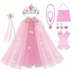 thumbnail image 2 of Conjunto de corona y anillo para niña, bolsa de varita mágica, capa y chal, tocado de princesa, accesorios para el cabello, regalos de vacaciones, 2 of 4