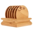 thumbnail image 2 of Non Slip Cup Coaster, Household Tea Cup Bamboo Materials Retro Style  Insulating Bamboo Cup Mat with Insulation Design for Tea Ceremony Enthusiasts Home Office, 2 of 7