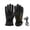 D_ Black, variant on Women’s Rechargeable USB Heated Ski Gloves Temp Adjustable Geometric Stitch Adjustable Cuff for Night Hikes Black