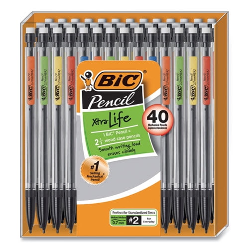 Xtra Smooth Mechanical Pencil, 0.7 mm, HB (#2), Black Lead, Clear Barrel, 40/Pack | Bundle of 5