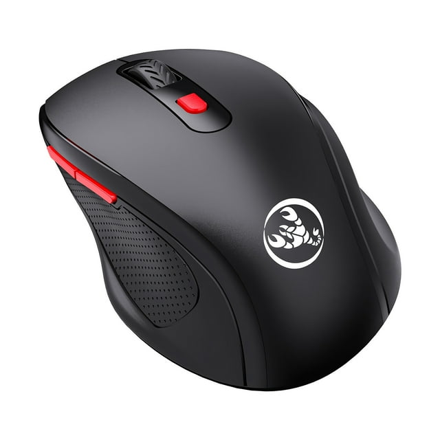 ruzhgo Souris Sans Fil 2,4 g Dpi 1000-1200-1600 Réglable Souris d'Ordinateur Confortable à Tenir Récepteur pour Portable 6 Boutons Souris Intelligente avec Mini Récepteur USB Bluetooth
