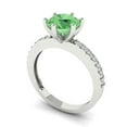 thumbnail image 2 of Solitaire with Accents Engagement Ring for Women - 1.71ct Simulated Green Diamond in 14K White Gold Promise Ring, 2 of 6