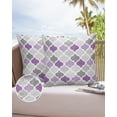thumbnail image 6 of Pack of 2 Outdoor Pillow Covers, Geometric Morocco Quatrefoil Lattice Purple Grey Waterproof Square Throw Pillowcase Cushion Decorative Pillow Covers for Couch Patio Tent, 18x18 in, 6 of 6