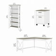 thumbnail image 2 of Key West L Desk with Drawers and Bookcase in White and Gray - Engineered Wood, 2 of 8