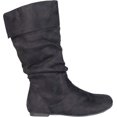 thumbnail image 5 of Women's Journee Collection Shelley-3 Wide Calf Knee High Slouch Boot Black Faux Suede 9.5 M, 5 of 5