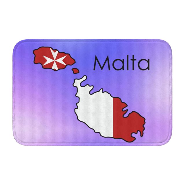 Alfombra de baño antideslizante supersuave con diseño de mapa de la bandera de Malta para baño, cocina, dormitorio, hogar, 15,75 x 23,62 pulgadas