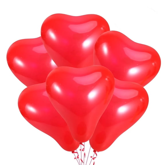 Red Heart Shape Latex Balloons – Set of 20 (10 Inch) Thickened Valentine’s Day Party Decorations for Birthday, Anniversary & Celebration Decor
