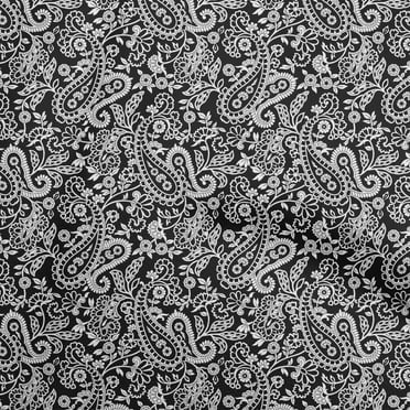 oneOone Polyester Lycra Black Fabric Block Sewing Craft Projects Fabric Prints By Yard 56 Inch Wide