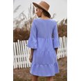 thumbnail image 1 of ABPHQTO Vestido túnica babydoll a capas de algodón azul cielo de mujer, 1 of 5
