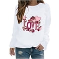 thumbnail image 2 of Meichang T-Shirts de la Saint-Valentin pour Femmes, Col Rond, Imprimé Cœur, Manches Longues, Décontracté, Joyeuse Saint-Valentin, 2 of 3