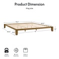 thumbnail image 3 of FLEXISPOT King Japanese Joinery Bed Frame, Solid Rubberwood, 1200 lbs Heavy Duty Slats Support, FSC & SGS Certified, 15Min No-Tool Setup, Under-Bed Storage, No Box Spring Needed, Noise-Free, Walnut, 3 of 9