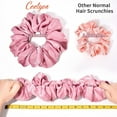 thumbnail image 2 of XL Big Silk Scrunchies Hair Ties for Women - Southwit Oversized Pink Satin Silk Scrunchie Exra Large Jumbo Gaint Soft Purple Chiffon Cute Scrunchy for Curl Thick Hair 4 Pack (Pink Purple), 2 of 5