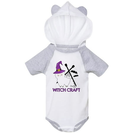 

Inktastic Witch Craft Halloween Knitting Llama with Bats Gift Baby Boy or Baby Girl Bodysuit