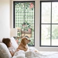 thumbnail image 2 of Eucalyptus Trucks Window Privacy Film, Spring Farmhouse Floral Sage Green Plaid Static Cling UV Sun Blocking Heat Control Window Tint Day and Night, Non-Adhesive One Way Privacy Cover 29.5''x78.7'', 2 of 7