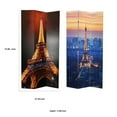 thumbnail image 5 of Saltoro Sherpi 3 Panel Double Sided Wooden Room Divider with EIFFEL TOWER Print,Multicolor, 5 of 5