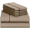 18 Inch Deep Pocket 6 Piece Bed Sheet Sets, Wrinkle (Taupe, Twin)