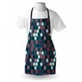 thumbnail image 4 of Geometric Apron, Vibrant Hexagon Shapes with Ornamental Polka Dots Vintage Pattern, Unisex Kitchen Bib with Adjustable Neck for Cooking Gardening, Adult Size, Dried Rose Dark Teal, by Ambesonne, 4 of 4