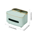 thumbnail image 3 of Tissue Box Organizer | Multipurpose Plastic Storage Remote Control Holder | Upscale Living Room Office | Multiple Compartments | Space Saving Design | Green White | 21.5x15.5x12.5cm | 1pc, 3 of 6