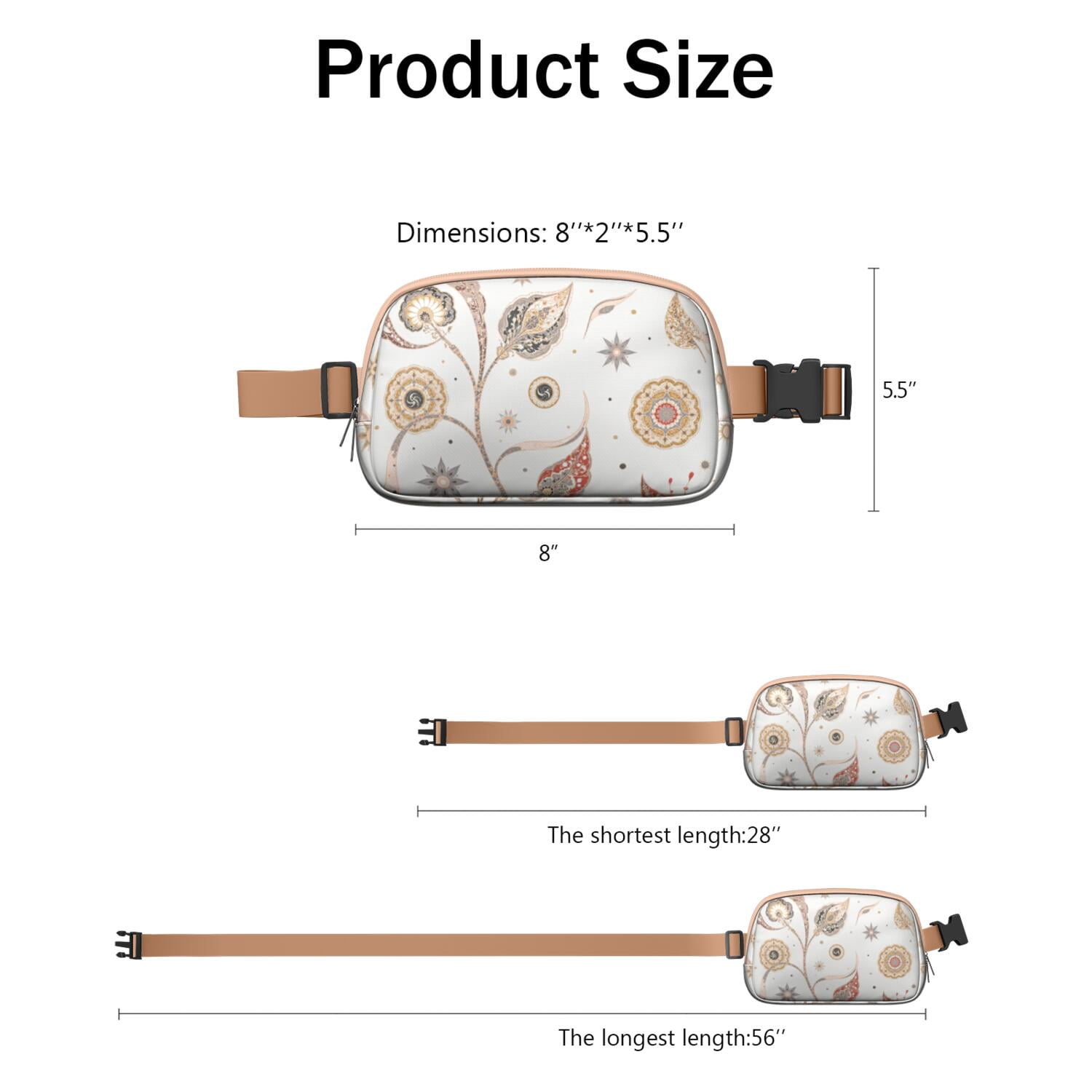 Crossbody Fanny Pack for Sports Enthusiasts Commuters Fashionable Waterproof Fanny Pack with Adjustable Strap for Casual Running Hiking Cycling Mandala Sporty Waist Pack