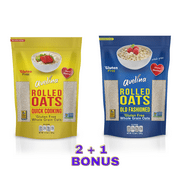 Avelina OATMEAL Quick Cooking & Old Fashioned - Family Resealable Pack (2 Packs of 12.3 oz each)