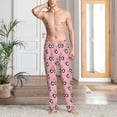 thumbnail image 5 of Vsdgher Valentine'S Day Panda Print Mens Pajama Pants Sleep & Lounge Pants, PJ Bottoms With elastic waistb and Pockets, 5 of 5