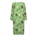 thumbnail image 4 of Yuyamidu Cucumber Long Zip Up Bathrobes for Women Long Sleeve Robes Size 3XL Green Robe Housecoats Lightweight Zipper Front Sleep Dress Pepper Loungewear Dress, 4 of 7