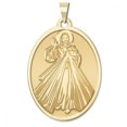 thumbnail image 2 of Divine Mercy Double Sided Oval Religious Medal - 3/4 Inch X 1 Inch -Solid 14K Yellow Gold, 2 of 2