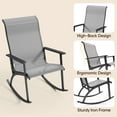 thumbnail image 5 of Noelse 3 Piece Rocking Bistro Set, Outdoor Textilene Fabric Small Patio Furniture Set, Front Porch Rocker Chairs Patio Set with Coffee Table for Lawn, Gray, 5 of 10