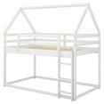 thumbnail image 6 of Euroco Twin over Twin House Bed, Low Bunk Bed for Kids Teens Room, White, 6 of 14