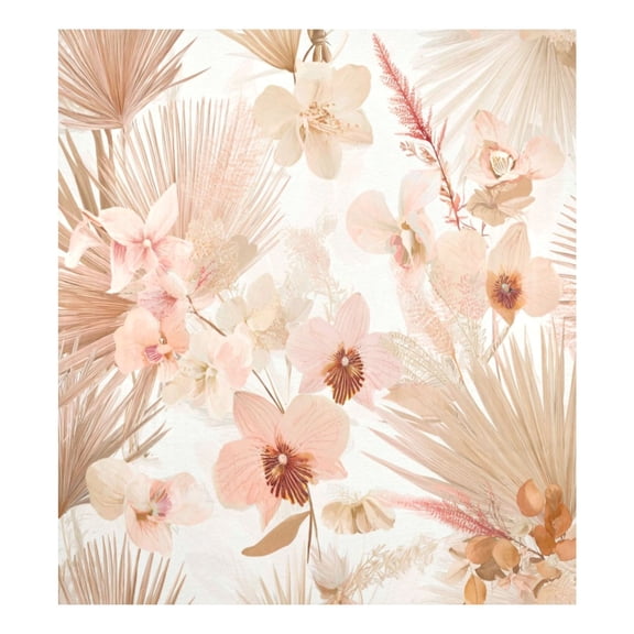 IAUYY Magnetic decorative sticker - 23x26 Inch PVC Refrigerator Decorative Cover, Removable DIY Art for Kitchen Appliances Beige Tropical Flowers