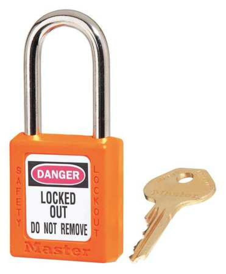 MASTER LOCK 410KAORJ Lockout Padlock,KA,Orange,13/4"H