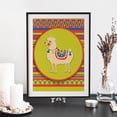 thumbnail image 4 of Bearachild Paquete de 3 cuadros colgantes sin marco con estampado de Alpaca de estilo nacional, Material de lienzo, póster de Color brillante, cuadro Decoración del hogar Bearachild HA011399-00, 4 of 6