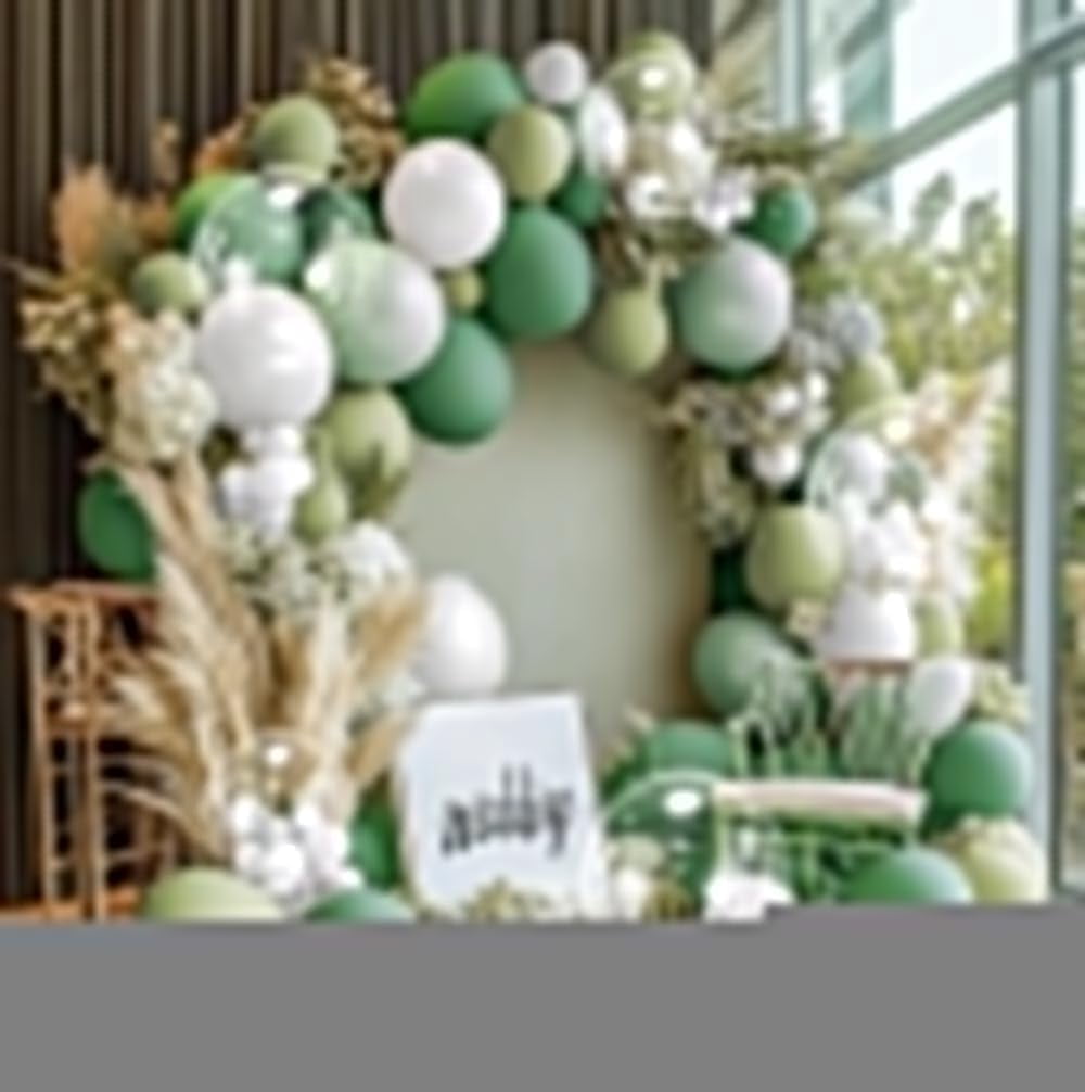 Green Balloons Double Stuffed Green White Balloons Latex Dusty Green Bobo Balloon Arch Kit for Bridal Shower Birthday Baby Shower Wedding Anniversary Baptism Decor