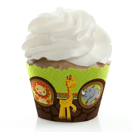 Jungle Animal Cupcakes - Funfari - Fun Safari Jungle - Baby Shower or Birthday Cupcake Wrappers - Set of 12