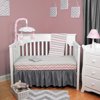 Pink & Gray Chevron 4 Piece Baby Crib Bedding Set